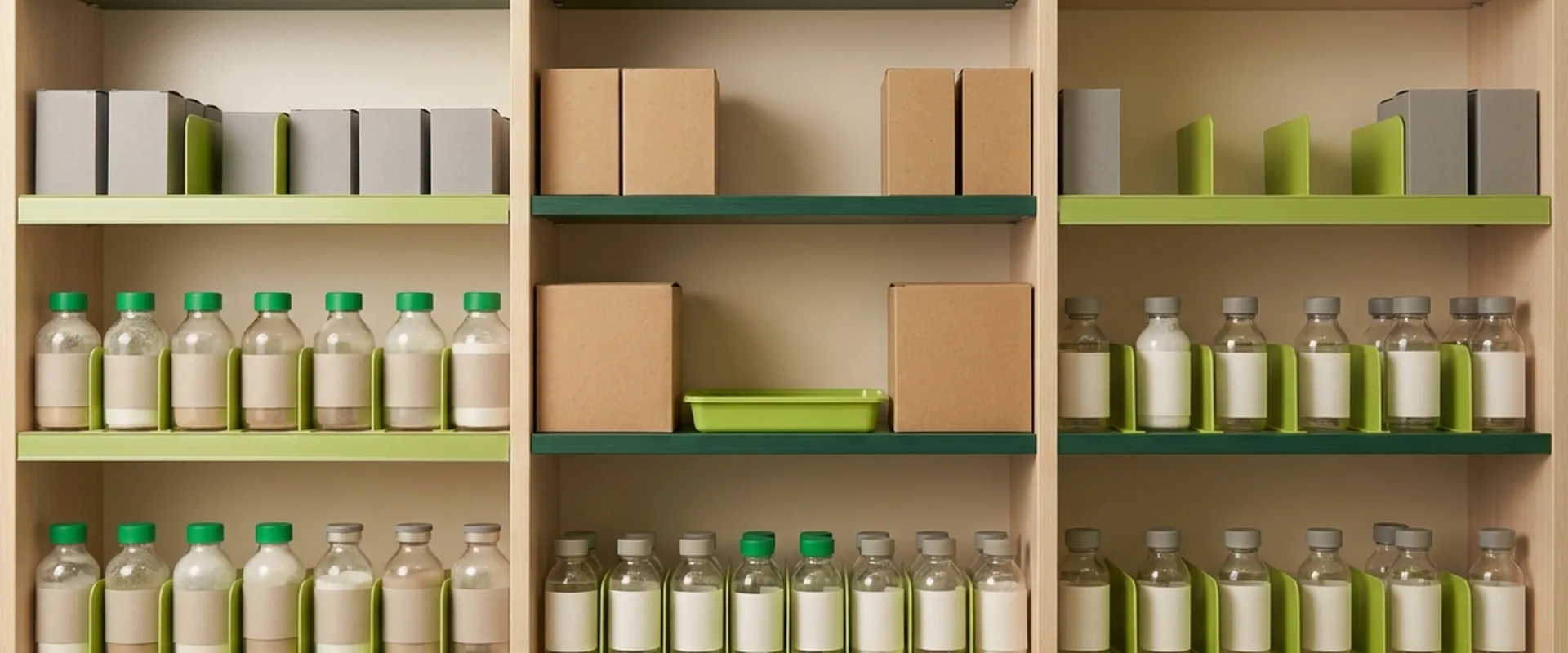 Estantería de farmacia veterinaria